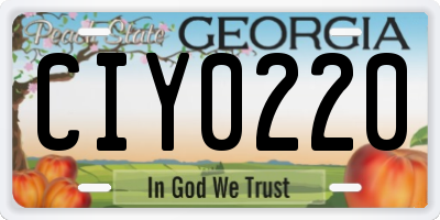 GA license plate CIY0220