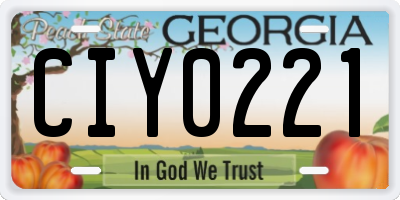 GA license plate CIY0221