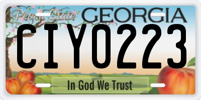 GA license plate CIY0223