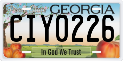 GA license plate CIY0226
