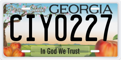 GA license plate CIY0227