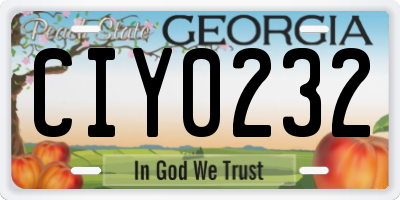 GA license plate CIY0232