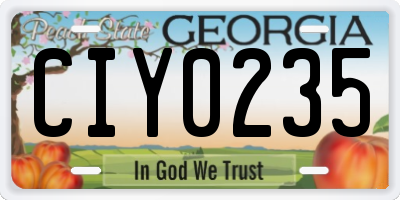 GA license plate CIY0235