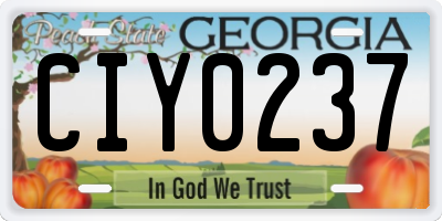 GA license plate CIY0237