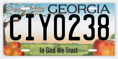 GA license plate CIY0238
