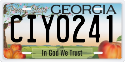 GA license plate CIY0241