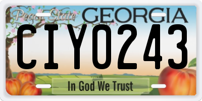 GA license plate CIY0243