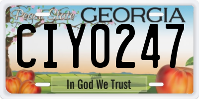 GA license plate CIY0247