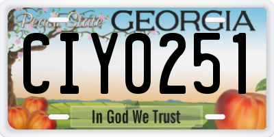 GA license plate CIY0251