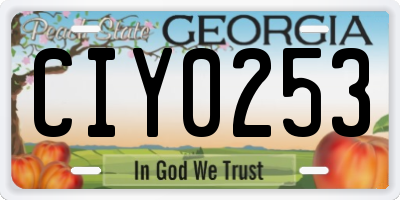 GA license plate CIY0253