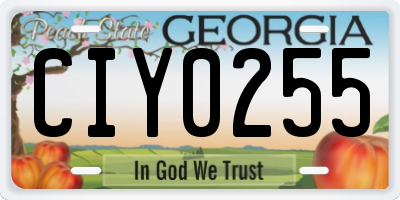GA license plate CIY0255