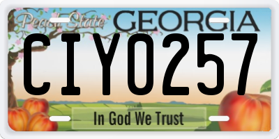 GA license plate CIY0257