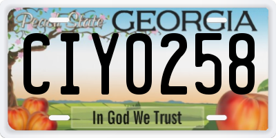 GA license plate CIY0258