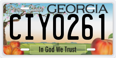 GA license plate CIY0261