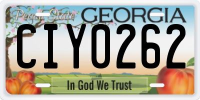 GA license plate CIY0262