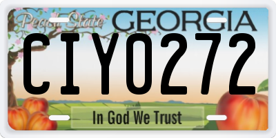 GA license plate CIY0272