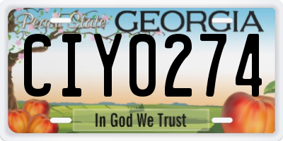 GA license plate CIY0274