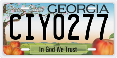 GA license plate CIY0277
