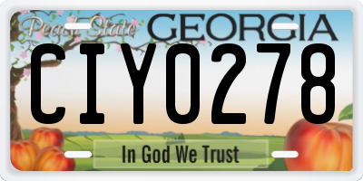 GA license plate CIY0278