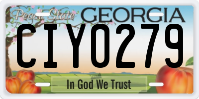GA license plate CIY0279