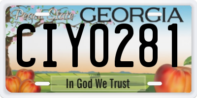 GA license plate CIY0281