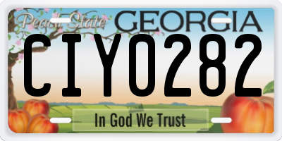 GA license plate CIY0282
