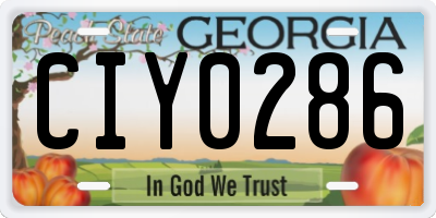 GA license plate CIY0286