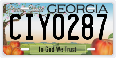 GA license plate CIY0287