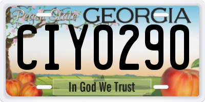 GA license plate CIY0290