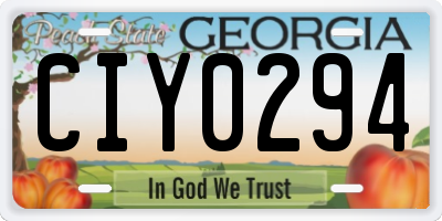 GA license plate CIY0294