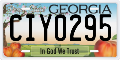 GA license plate CIY0295