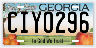 GA license plate CIY0296
