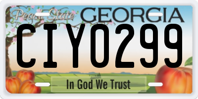 GA license plate CIY0299
