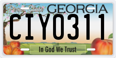 GA license plate CIY0311