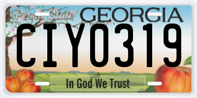 GA license plate CIY0319