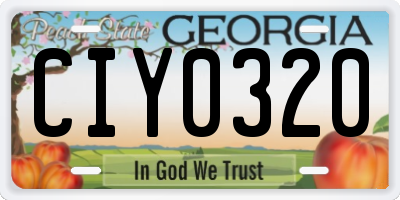 GA license plate CIY0320