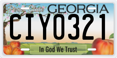 GA license plate CIY0321