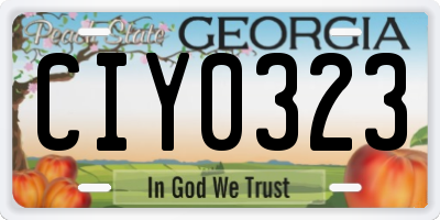GA license plate CIY0323