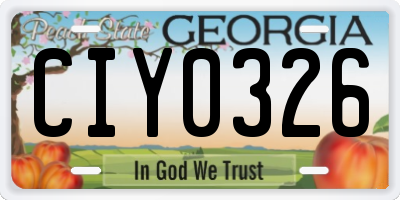 GA license plate CIY0326
