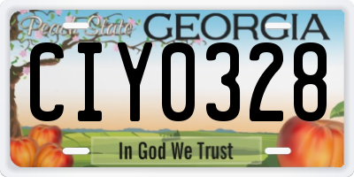 GA license plate CIY0328