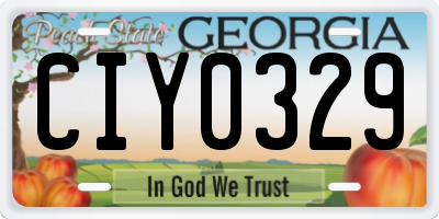 GA license plate CIY0329