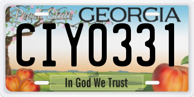 GA license plate CIY0331