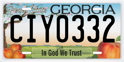 GA license plate CIY0332