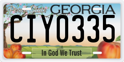 GA license plate CIY0335