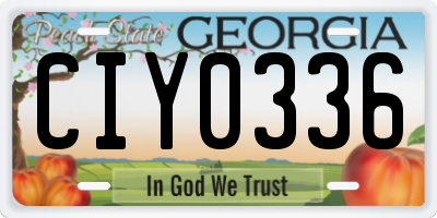 GA license plate CIY0336
