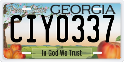 GA license plate CIY0337