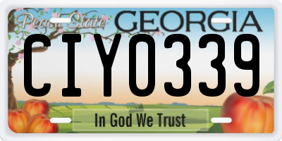 GA license plate CIY0339