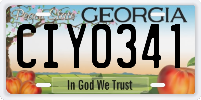 GA license plate CIY0341