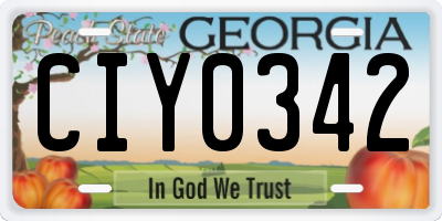 GA license plate CIY0342