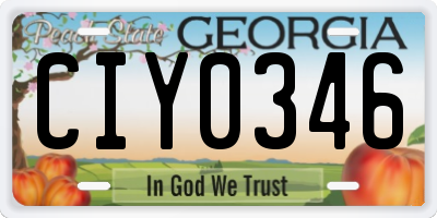 GA license plate CIY0346